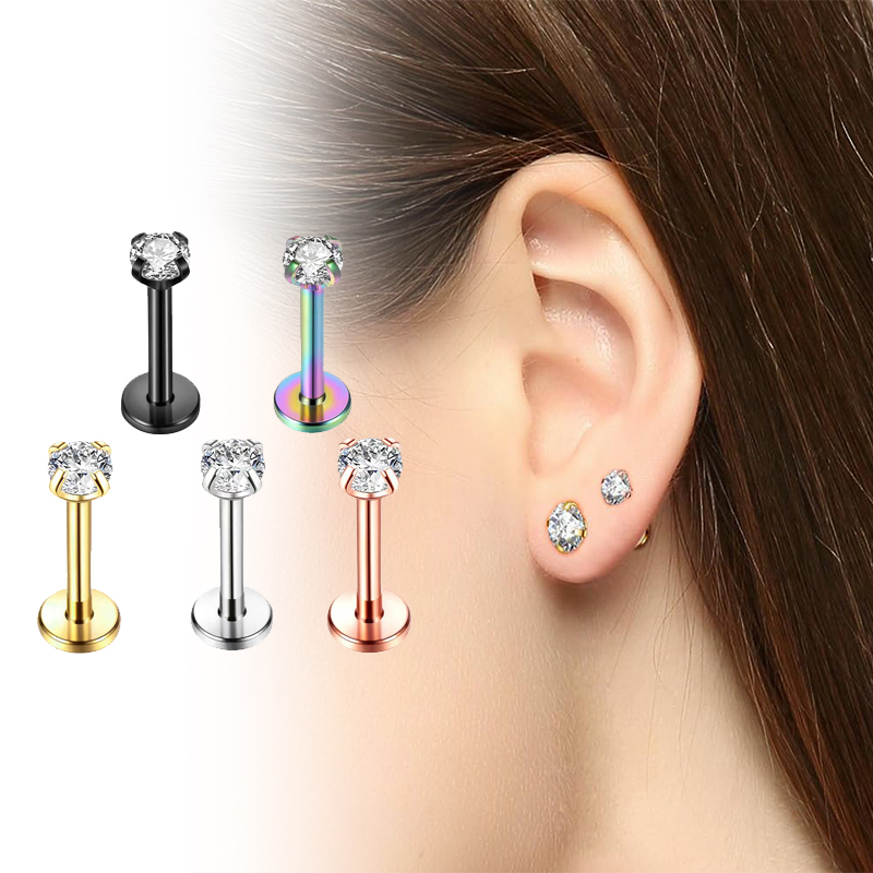 Body Jewelry And Earrings - Orecchini a perno in titanio 16G