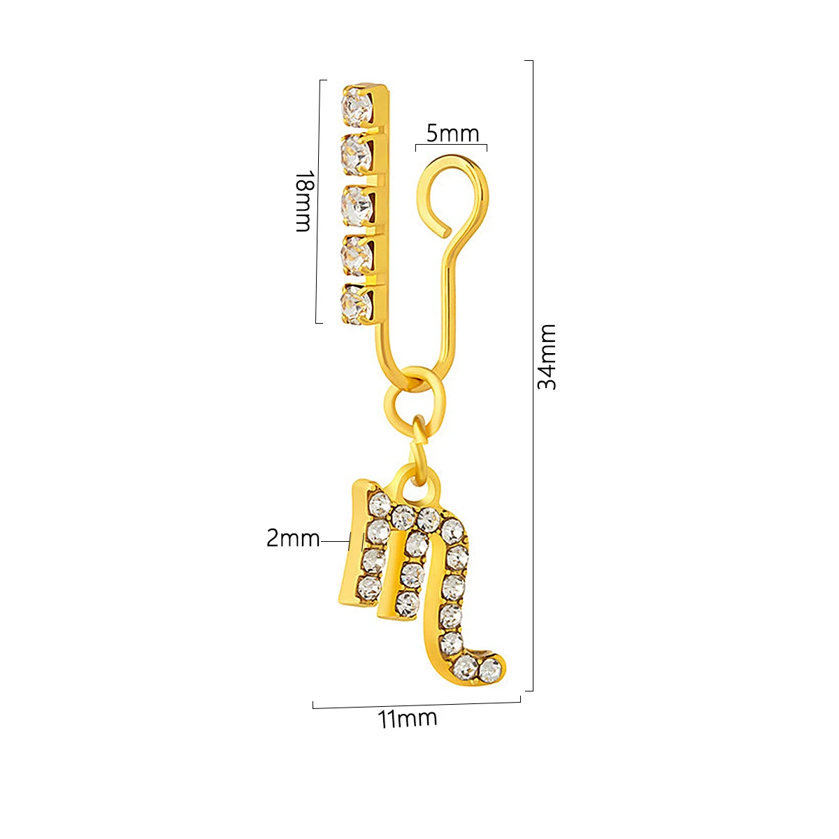 Body Jewelry And Earrings - Confezione da 2 clip per l'orecchio