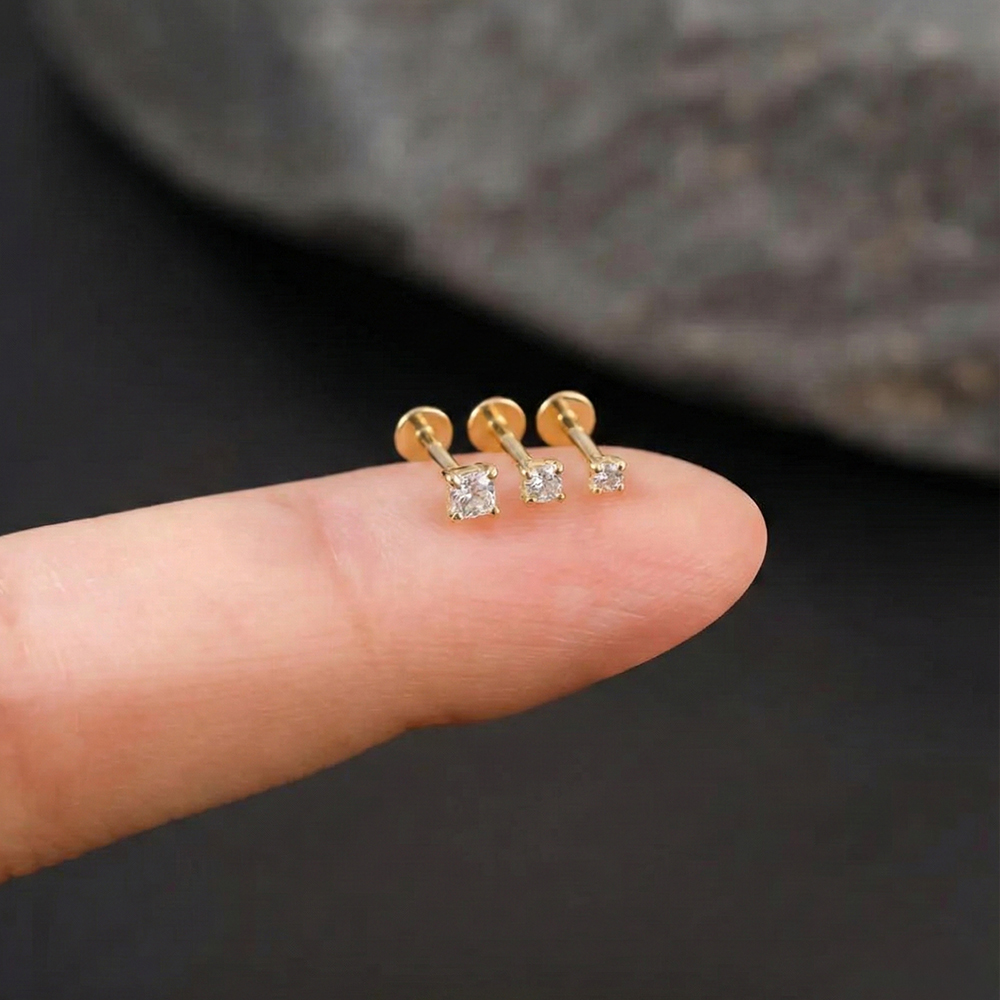 Body Jewelry Labret - Orecchini a perno Aide in argento
