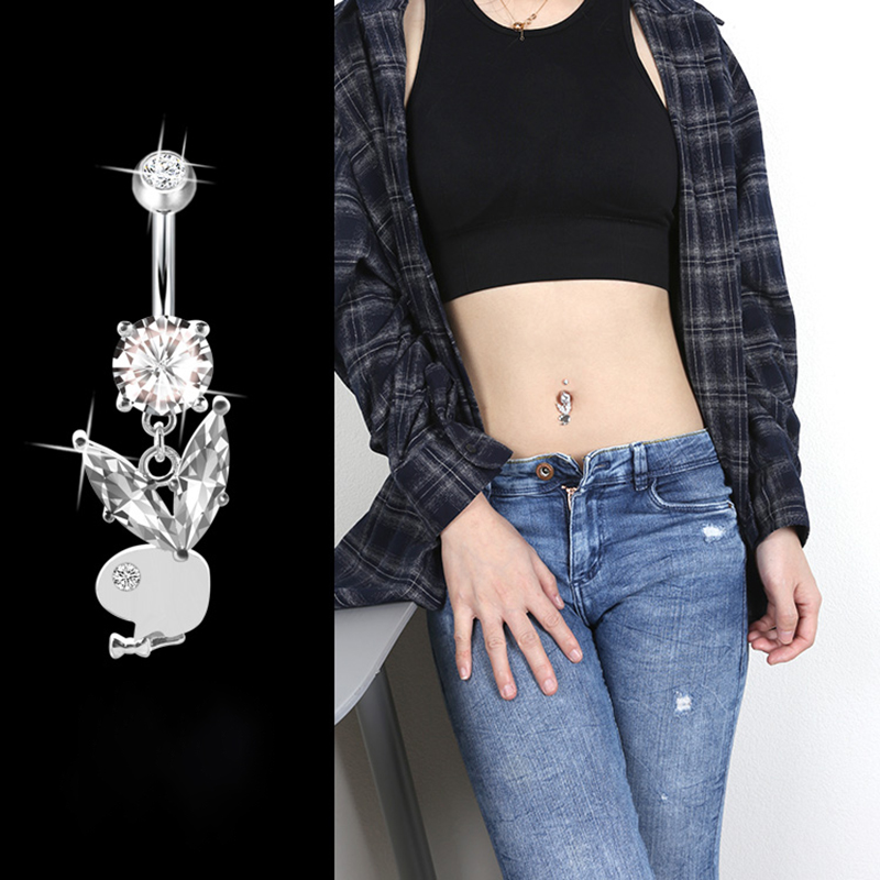 Body Jewelry Goth - Anallergico coniglio in argento Sterling 925