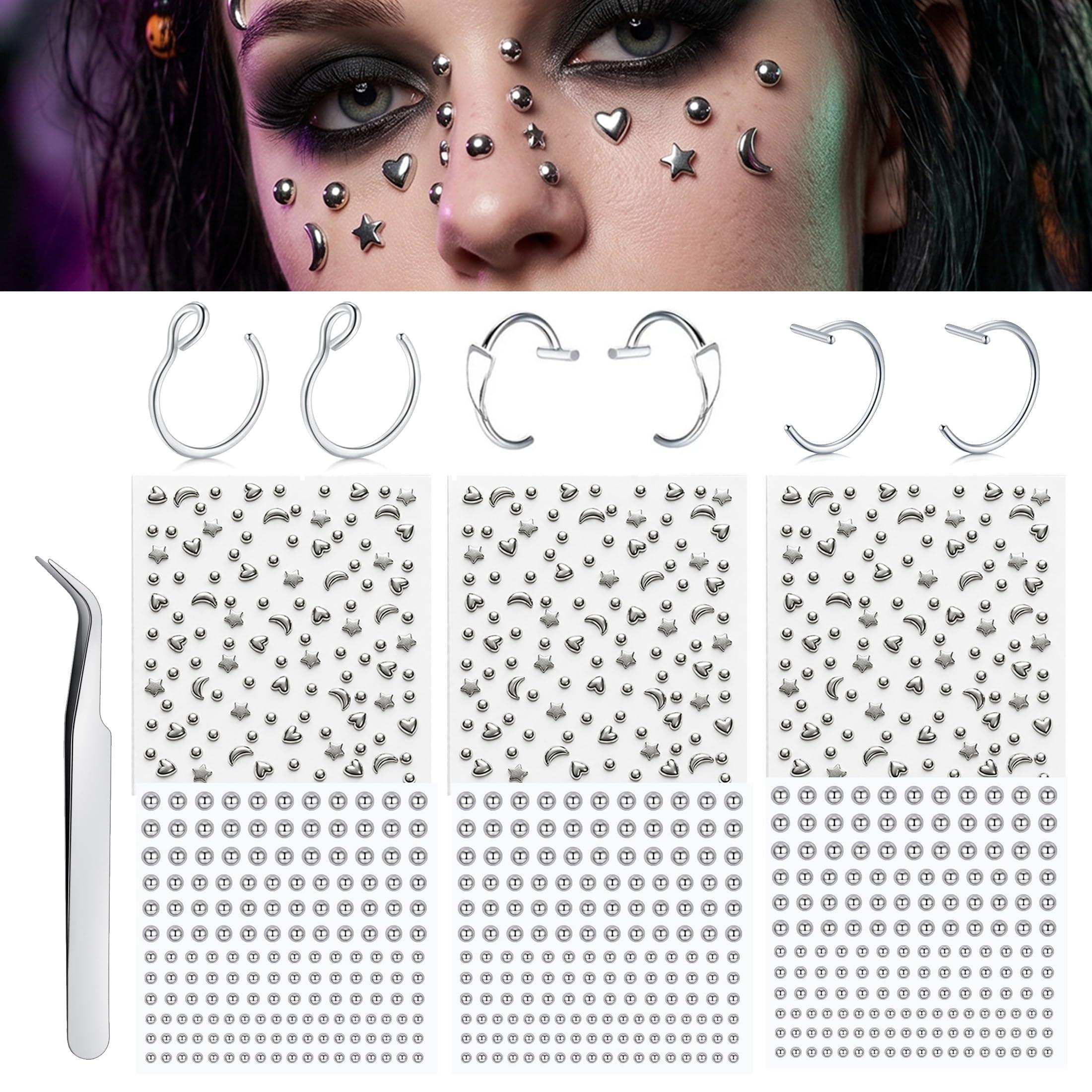 Body Jewelry Labret - Piercing Finti Adesivi: Sfere per Naso,