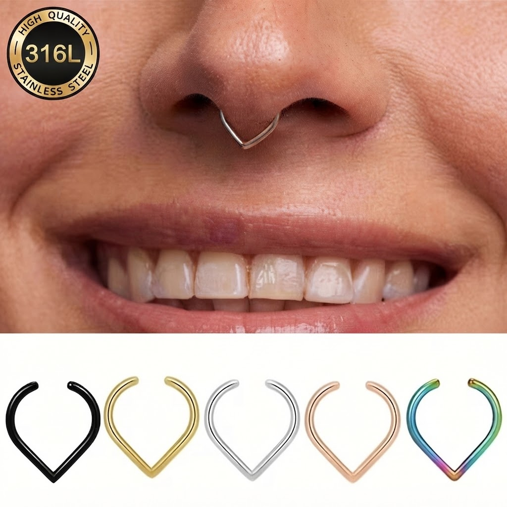 Body Jewelry And Earrings - Set di 5 Anelli Finti per