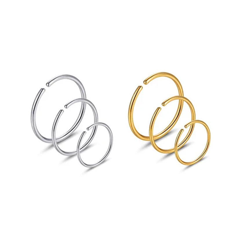Body Jewelry And Earrings - Set di 6 Anelli per Naso