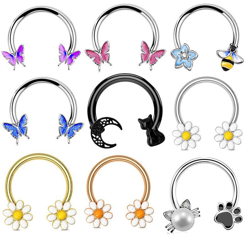 Body Jewelry And Earrings - Anello per Septum 16G, Gioielli per