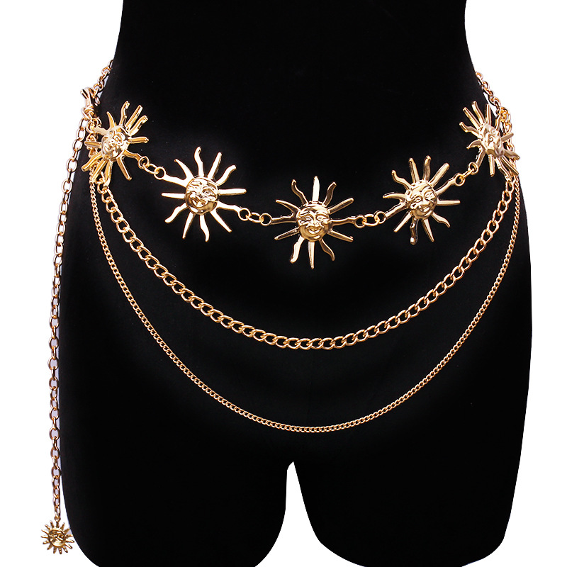 Body Jewelry Goth - Grosso multistrato punk gotico luna sole