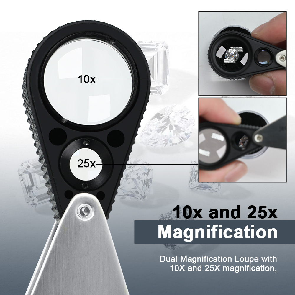 Body Jewelry Repair - Lente d'Ingrandimento Doppia 10X 25X per