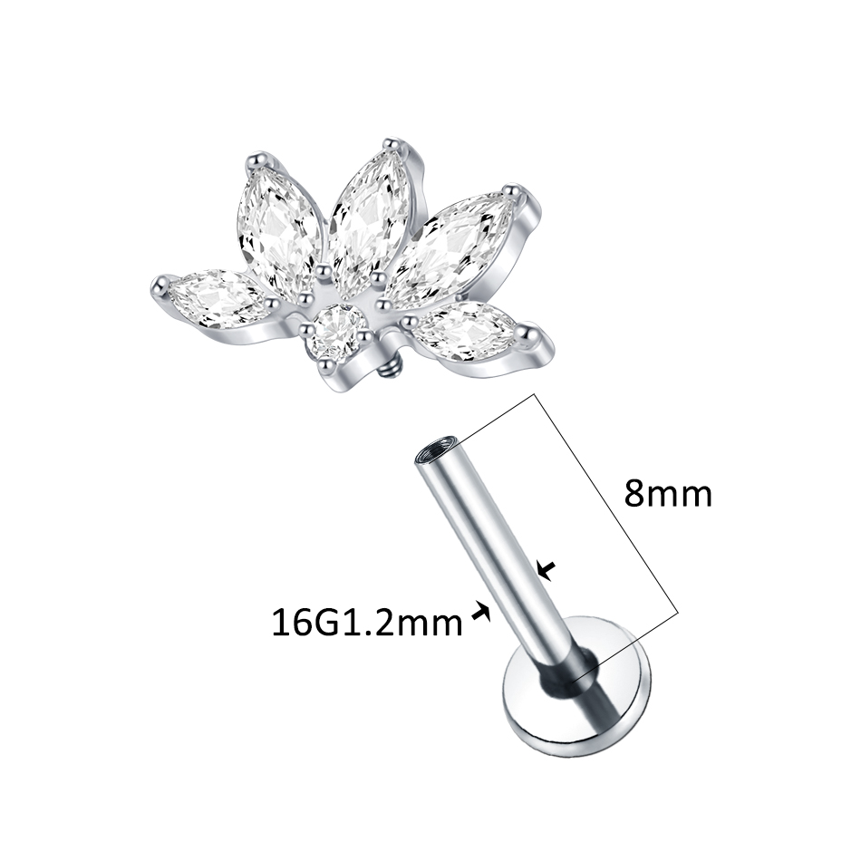 1/5pcs orecchino a bottone con - Body Jewelry Labret recensione e prezzo