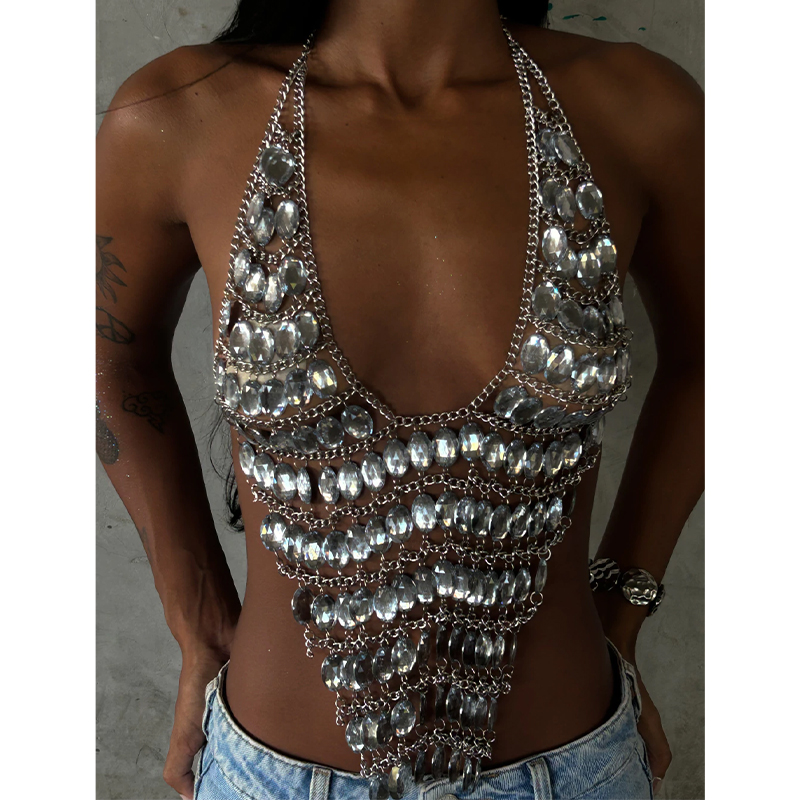 Top corto artigianale senza sc - Body Jewelry Rhinestone recensione e prezzo