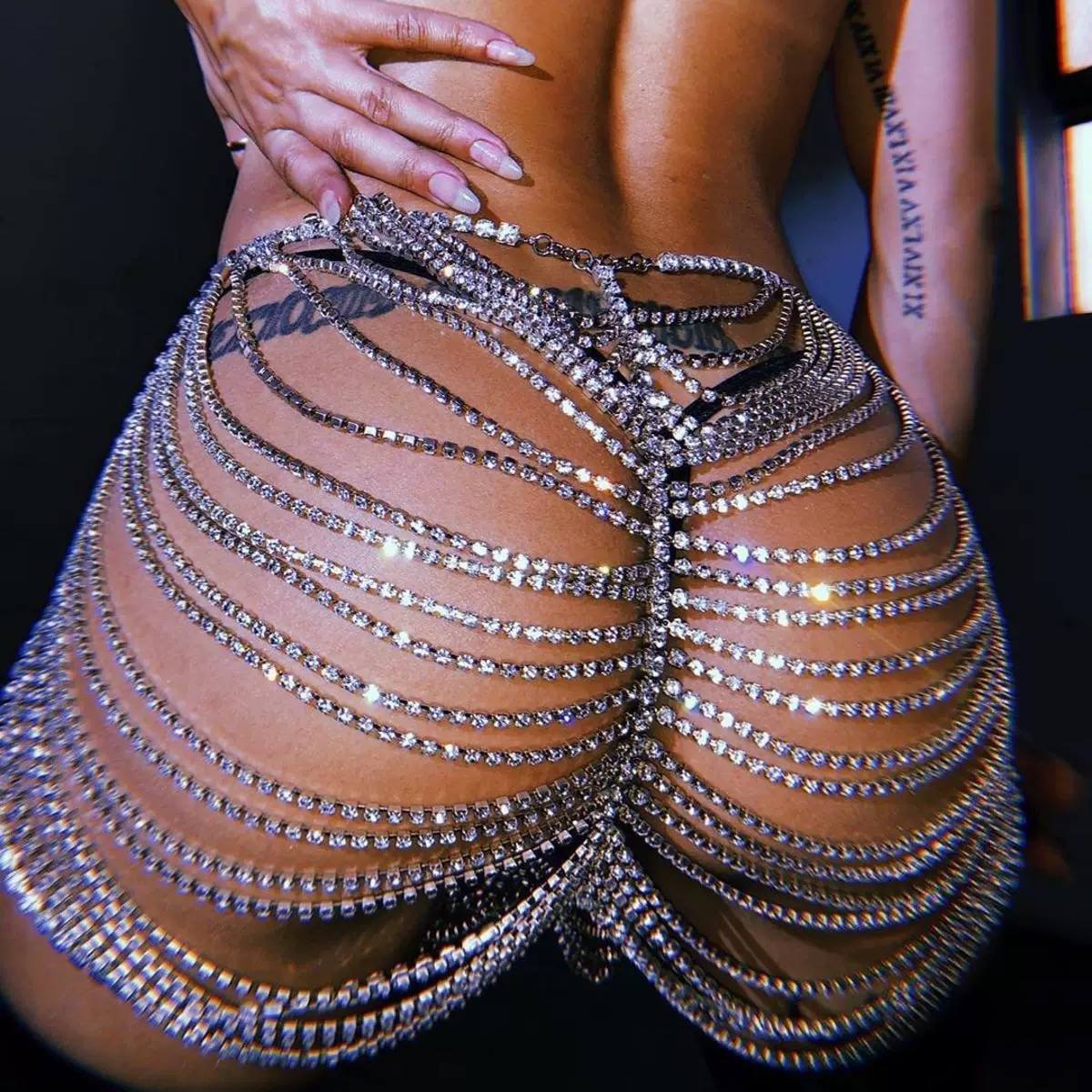 1 pz. Catena per il corpo da d - Body Jewelry Rhinestone recensione e prezzo
