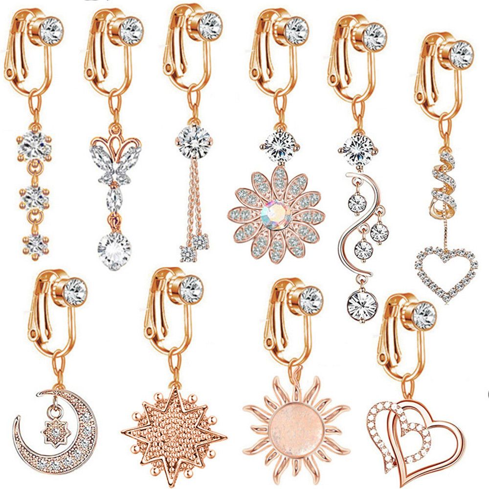 Clip per orecchio a clip con d - Body Jewelry And Earrings recensione e prezzo