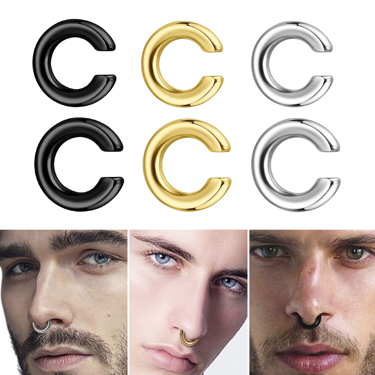 1pc esagerato a forma di c non - Body Jewelry And Earrings recensione e prezzo